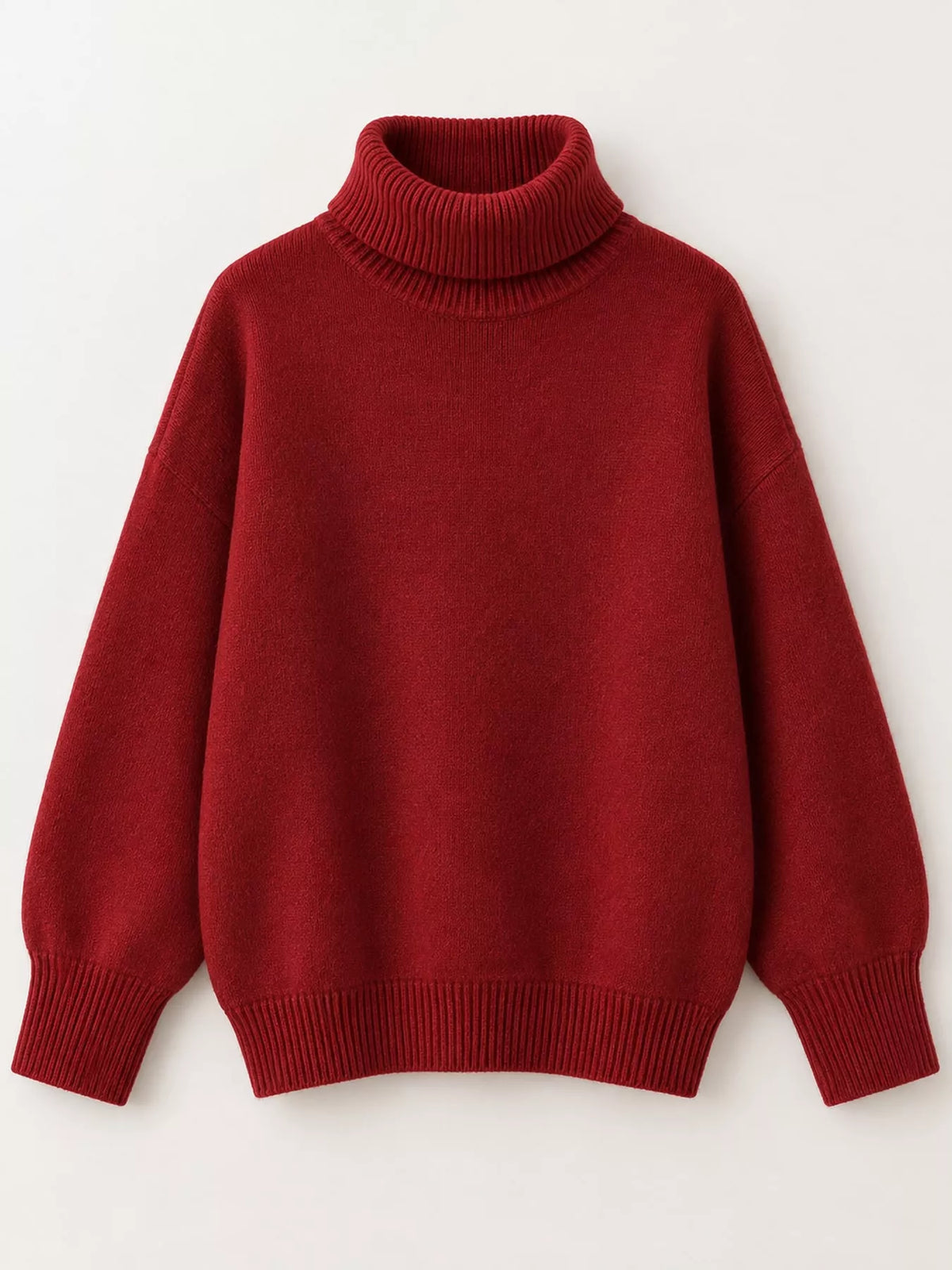 Turtleneck Dropped Shoulder Sweater