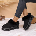 Faux Fur Lined Platform Ankle Boots