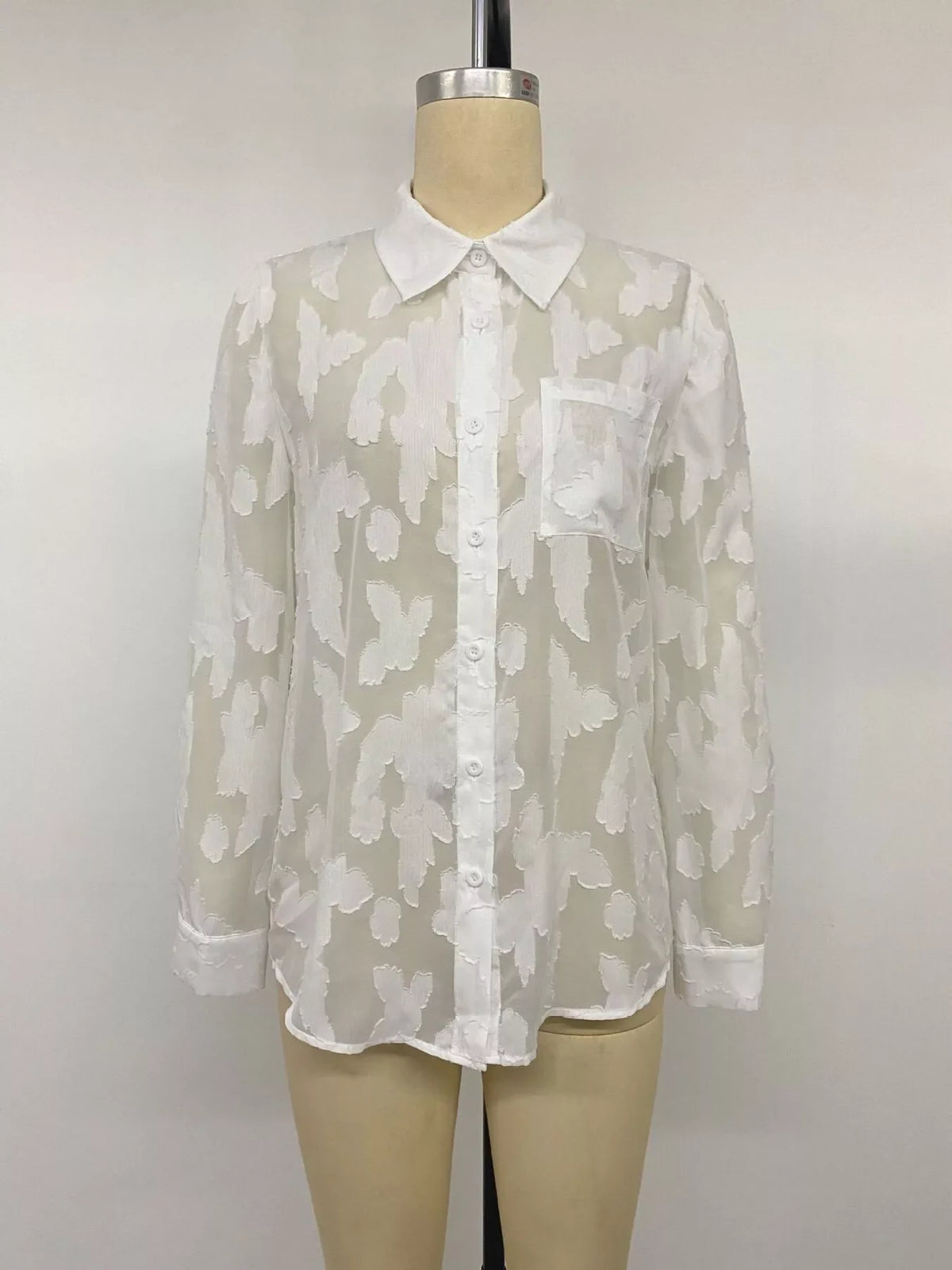 Sheer Button-Down Shirt