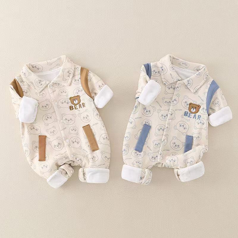 Babys Two-layer Autumn Outerwear Baby Onesie