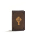 KJV Large Print Compact Reference Bible, Celtic Cross Brown Leathertouch - Imitation Leather