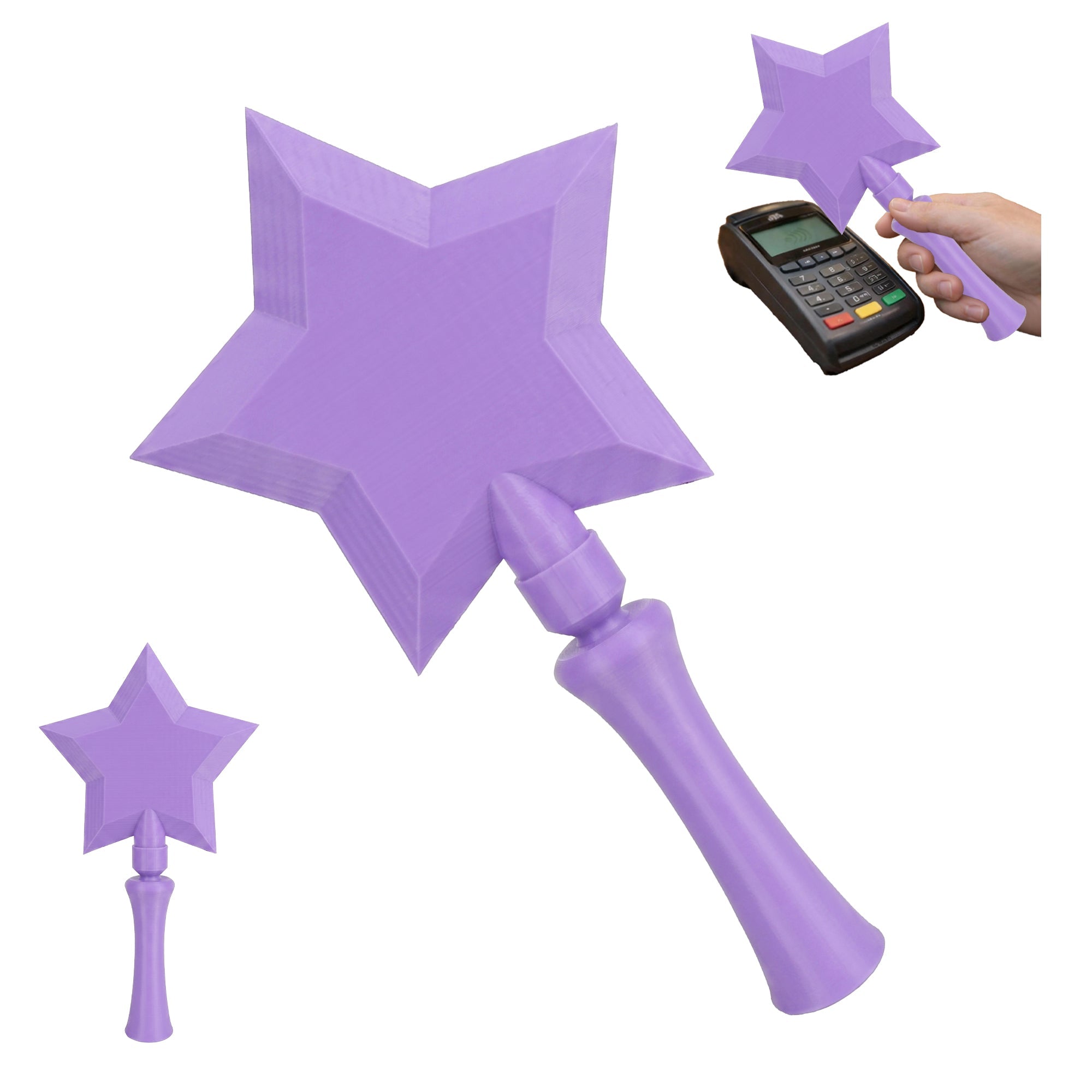 3D Printed Star Wand Contactless Card Holder, Short Magic Wand With Card Slot For Tap Payment, Party Costume Prop And Novelty Gift