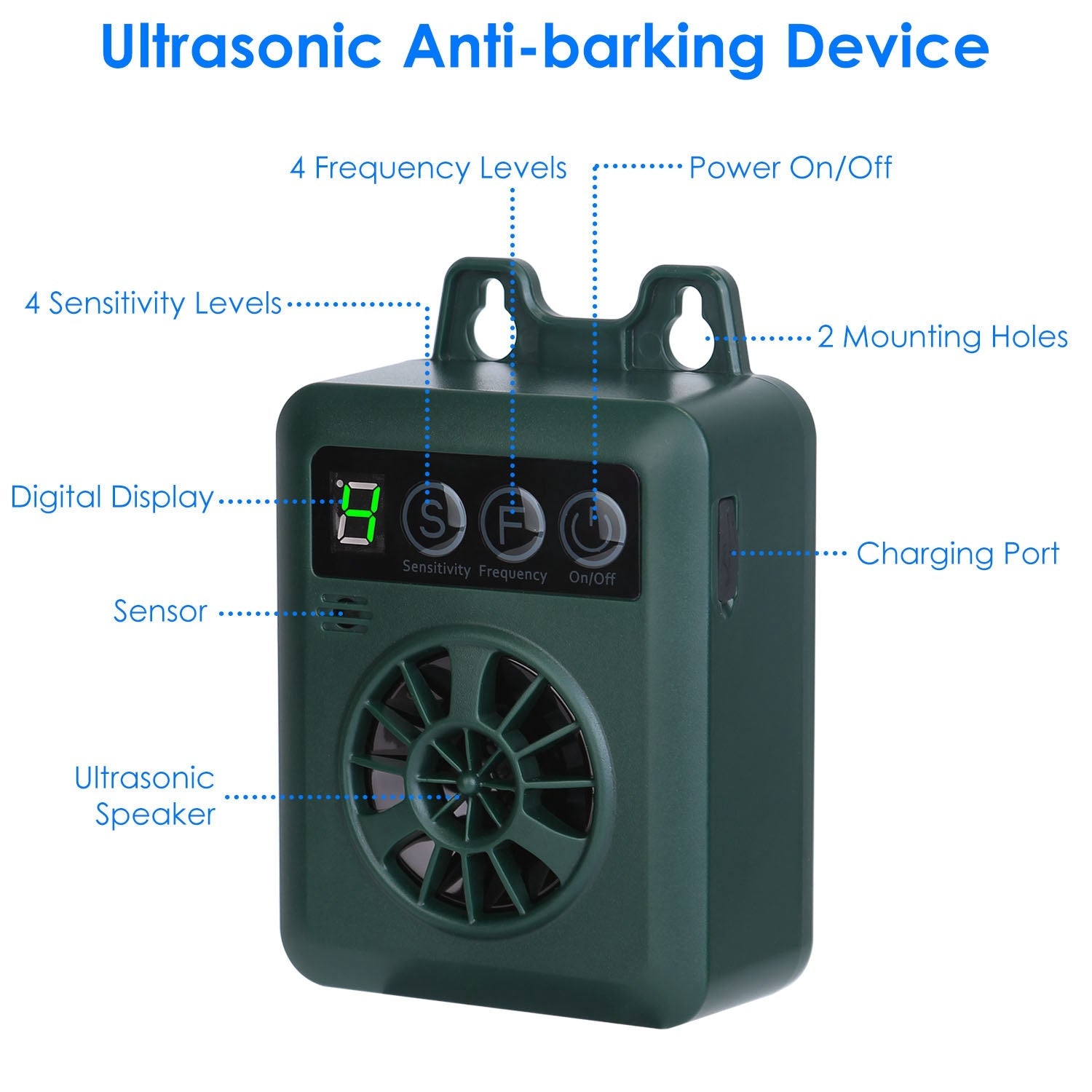 Ultrasonic Anti-barking Device for Indoor/Outdoor Use