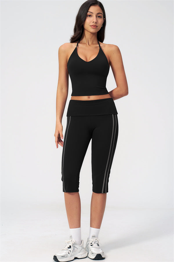 The Evoke Crop Top Capri Leggings 2-Piece Set