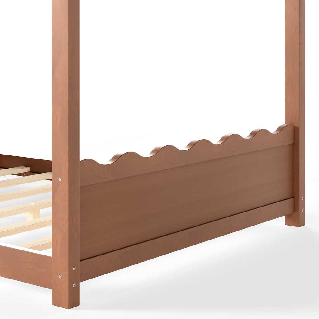 Full House Floor Bed with Support Slats - Deep Natural