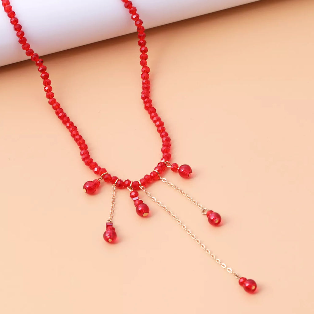 Gothic Beaded Tassel Necklace