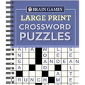 Brain Games - Large Print Crossword Puzzles (Purple) - Spiral