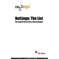 NetLingo: The List - The Largest List of Text & Chat Acronyms - Paperback