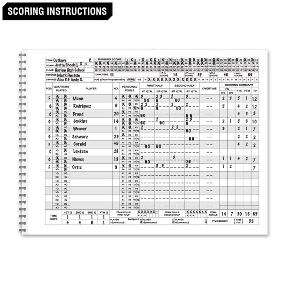 CHAMPRO BASKETBALL SCORE BOOK