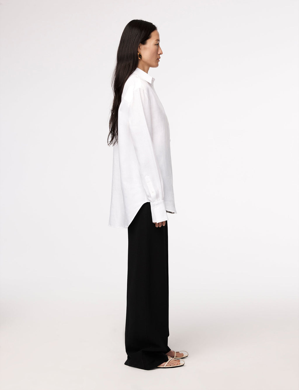 Linen Oversized Men's Shirt | White