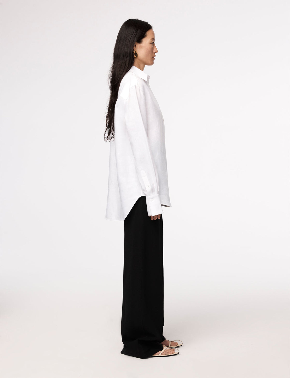 Linen Oversized Men's Shirt | White