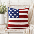 Embroidered American Flag Pillow