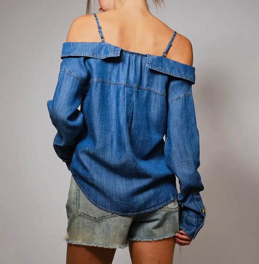 The Danni Off Shoulder Denim Top