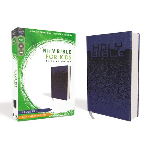Nirv, Bible for Kids, Large Print, Leathersoft, Blue, Comfort Print: Thinline Edition - Leather