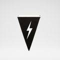 LIGHTNING BOLT CANVAS PENNANT - BLACK