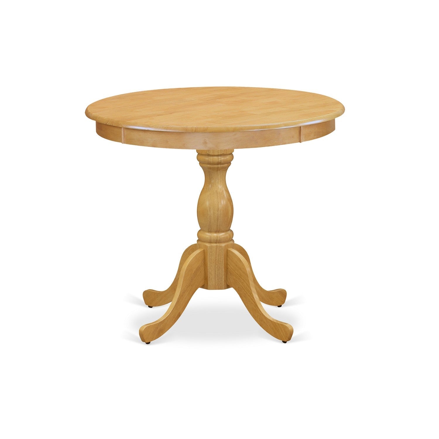 EAST WEST FURNITURE - AMDL5-OAK-W - 5-Piece Dining Room Table Set- 4 dining room chairs and Kitchen Dining Table - Wooden Seat and Slatted Chair Back - Oak Finish