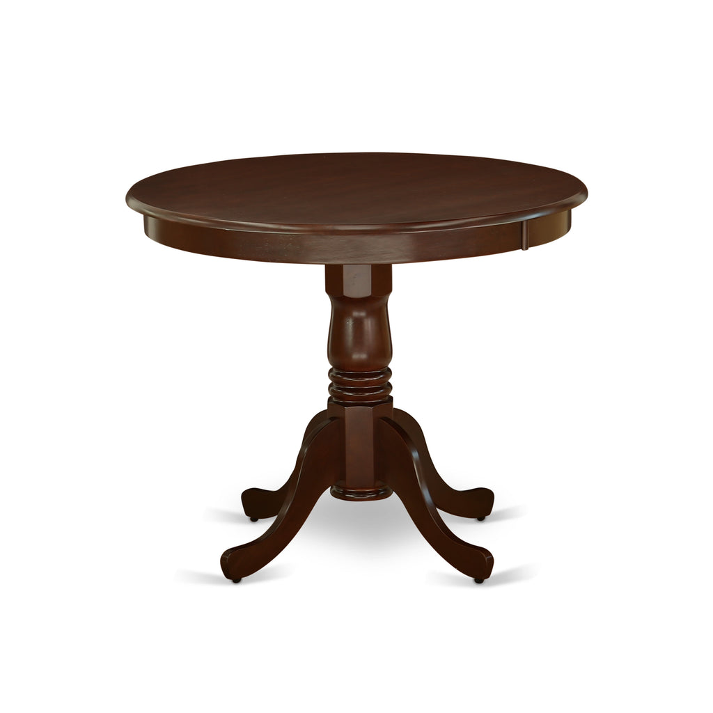 EAST WEST FURNITURE - ANDL3-MAH-W - 3-Piece Dinette Room Set- 2 Dining Room Chair and Dining Room Table - Wooden Seat and Slatted Chair Back - Mahogany Finish