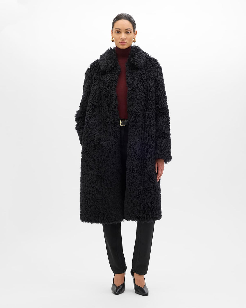 Fur Balmacaan | Black