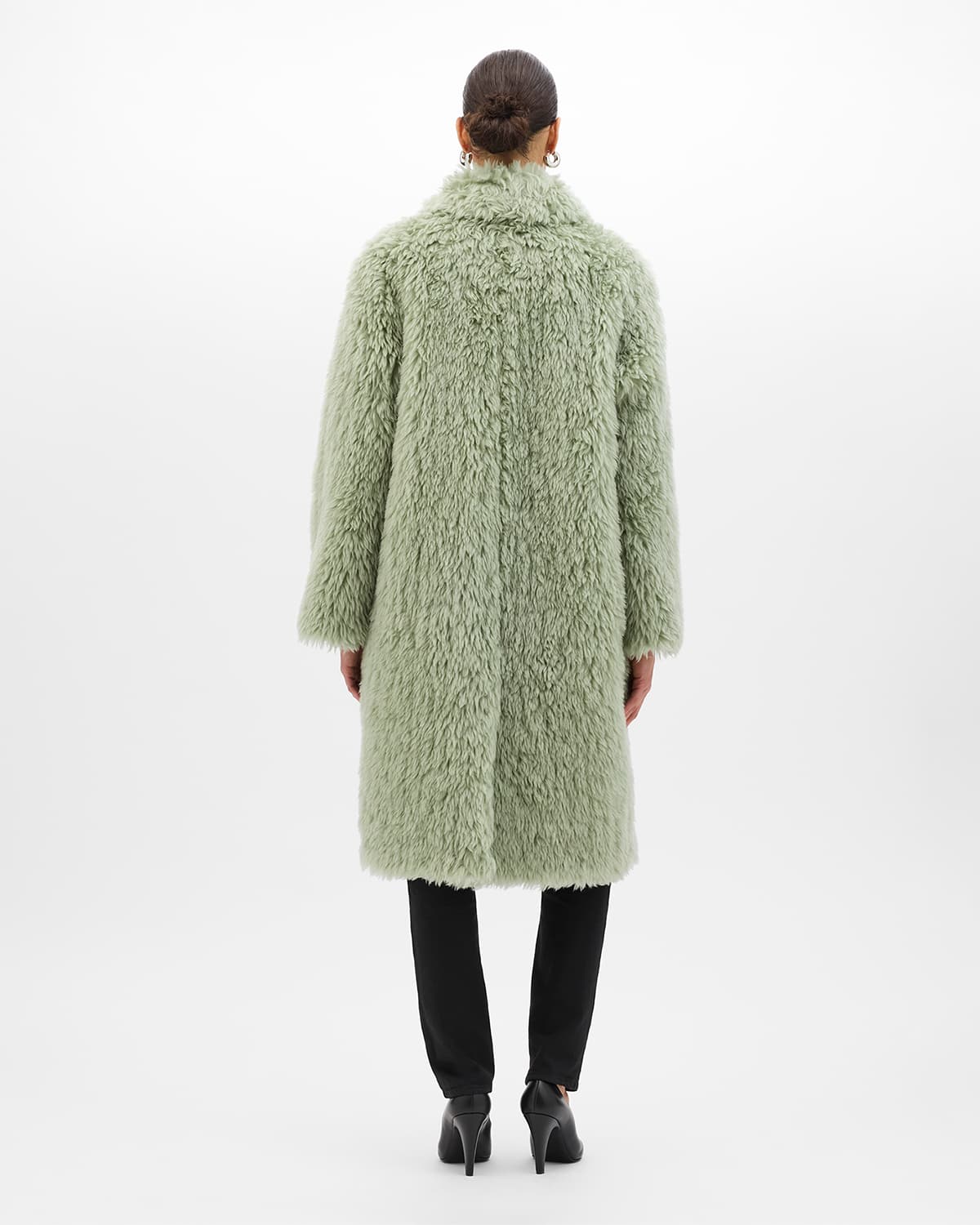 Fur Balmacaan | Celadon