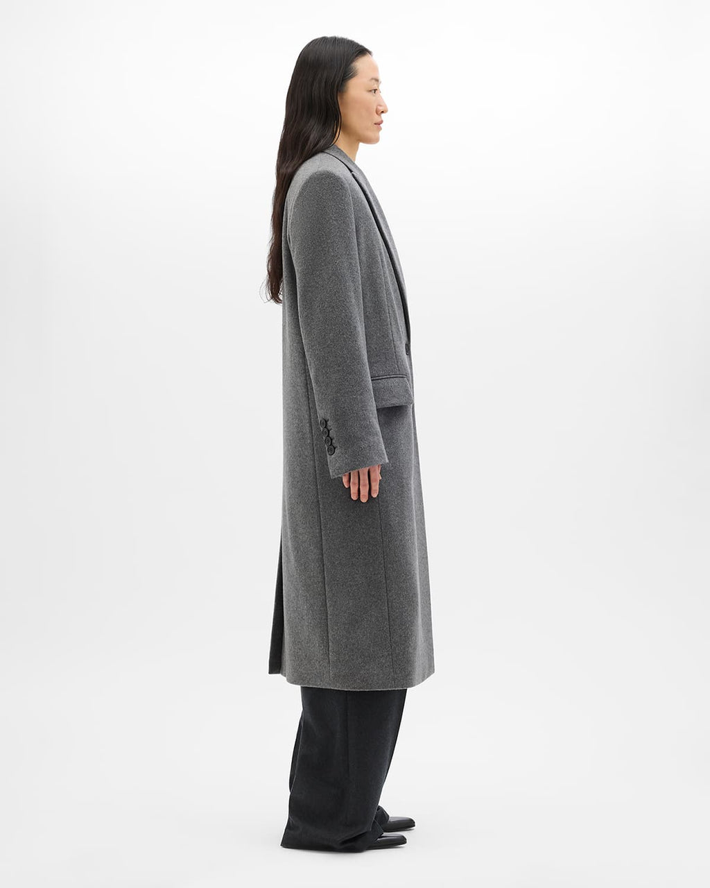 Cashmere Tailored Overcoat | Grey Melange