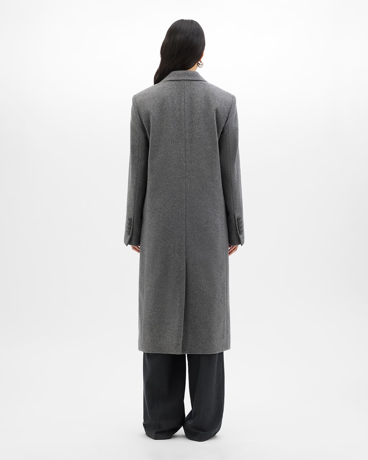 Cashmere Tailored Overcoat | Grey Melange