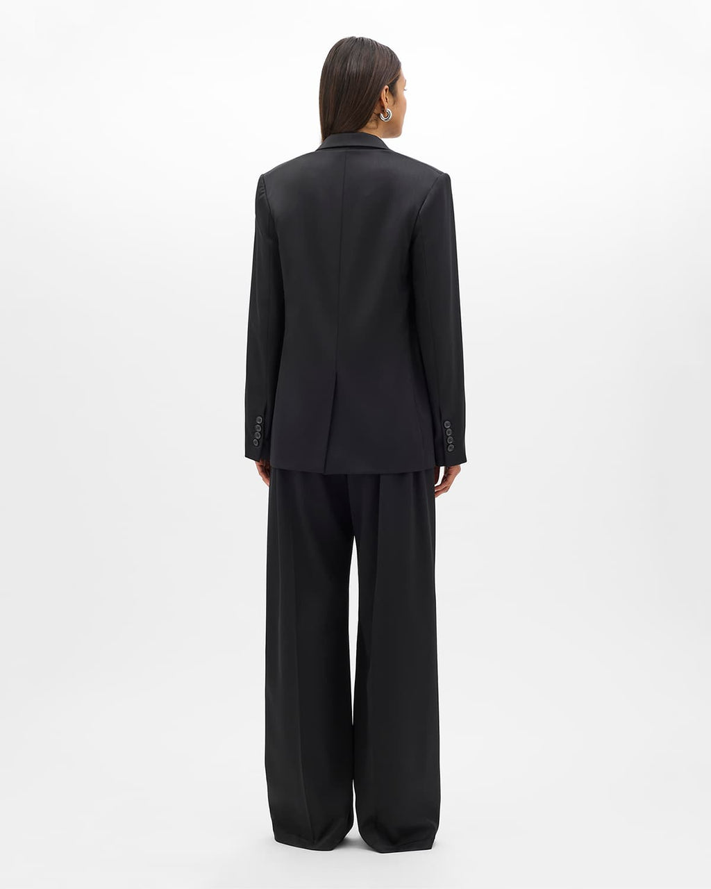 Wool Relaxed Blazer | Black