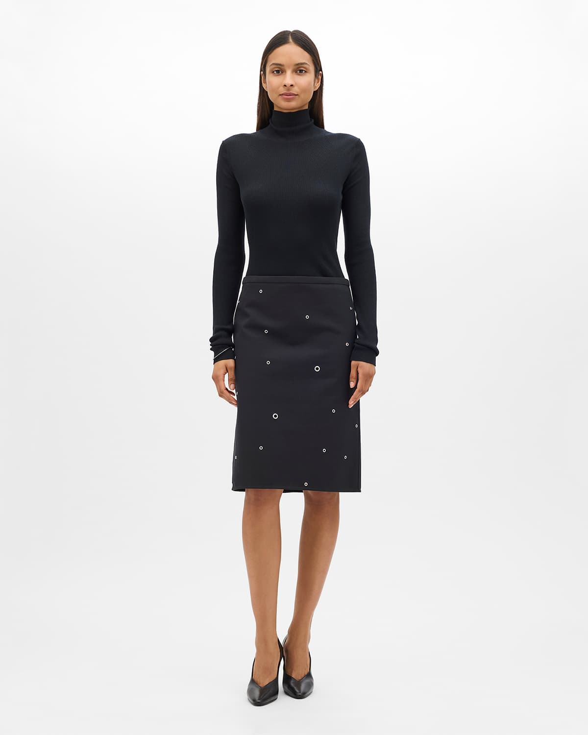 Eyelet Skirt | Black
