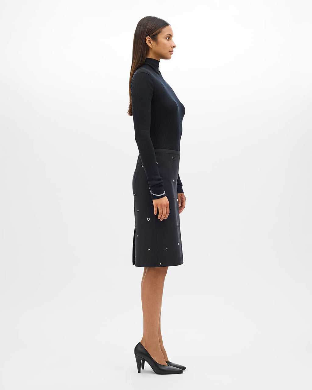 Eyelet Skirt | Black