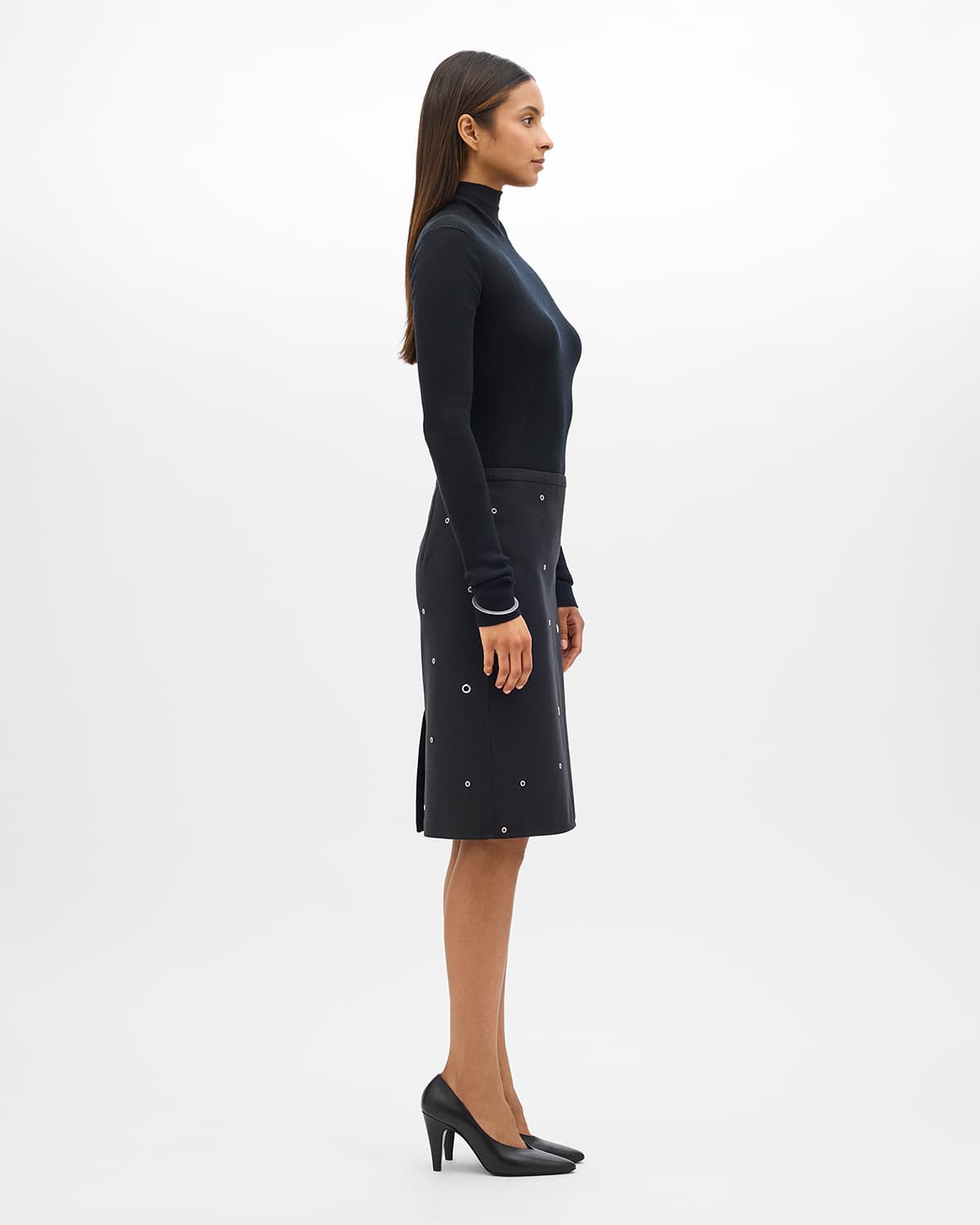 Eyelet Skirt | Black