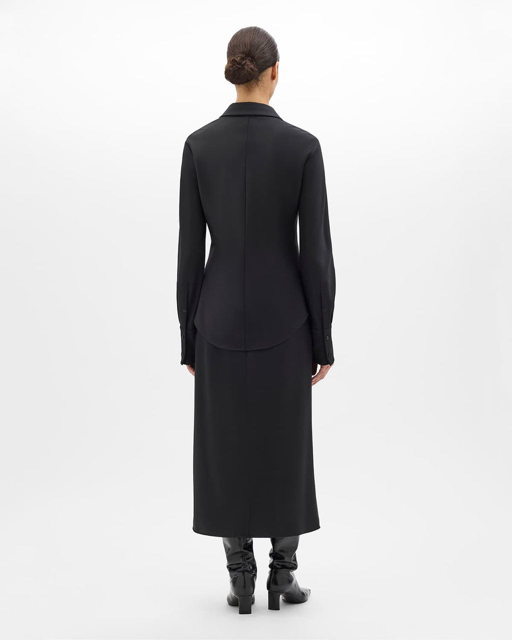 Wool Bias Shirt | Black