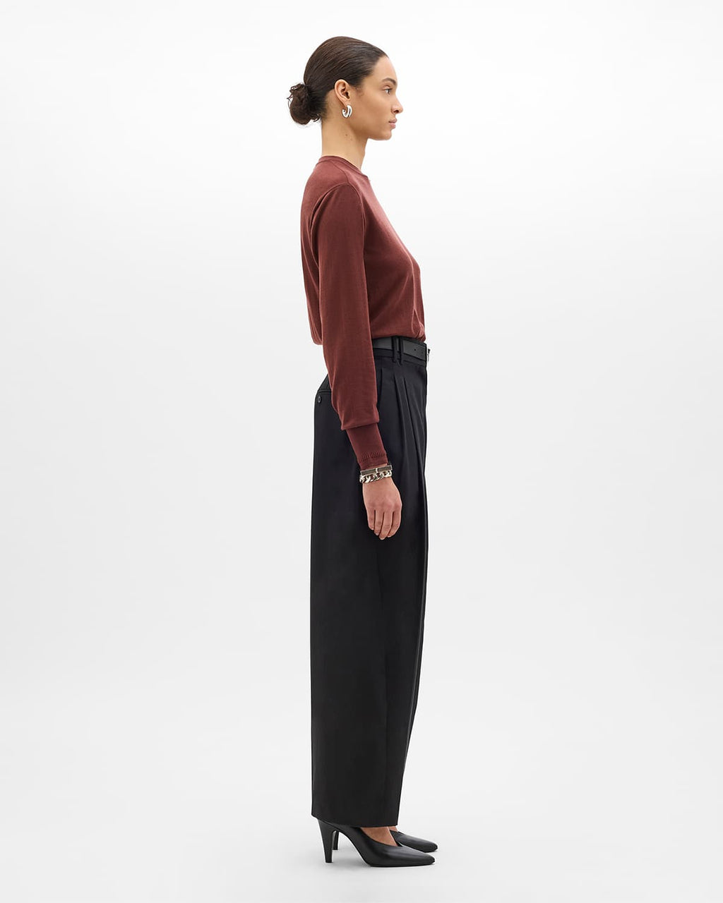 Cropped Tapered Trouser | Black