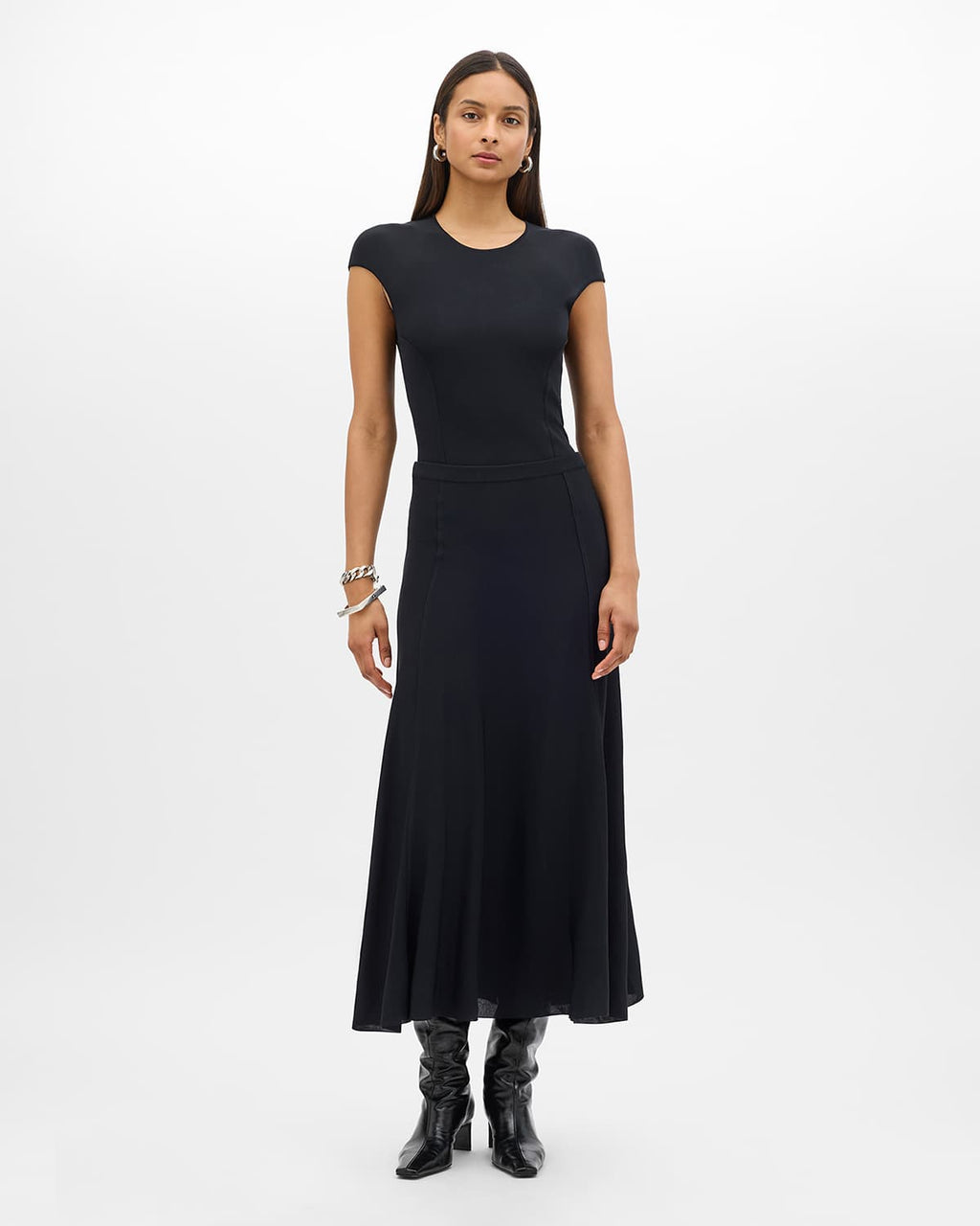 Seamed Fitted Top | Black