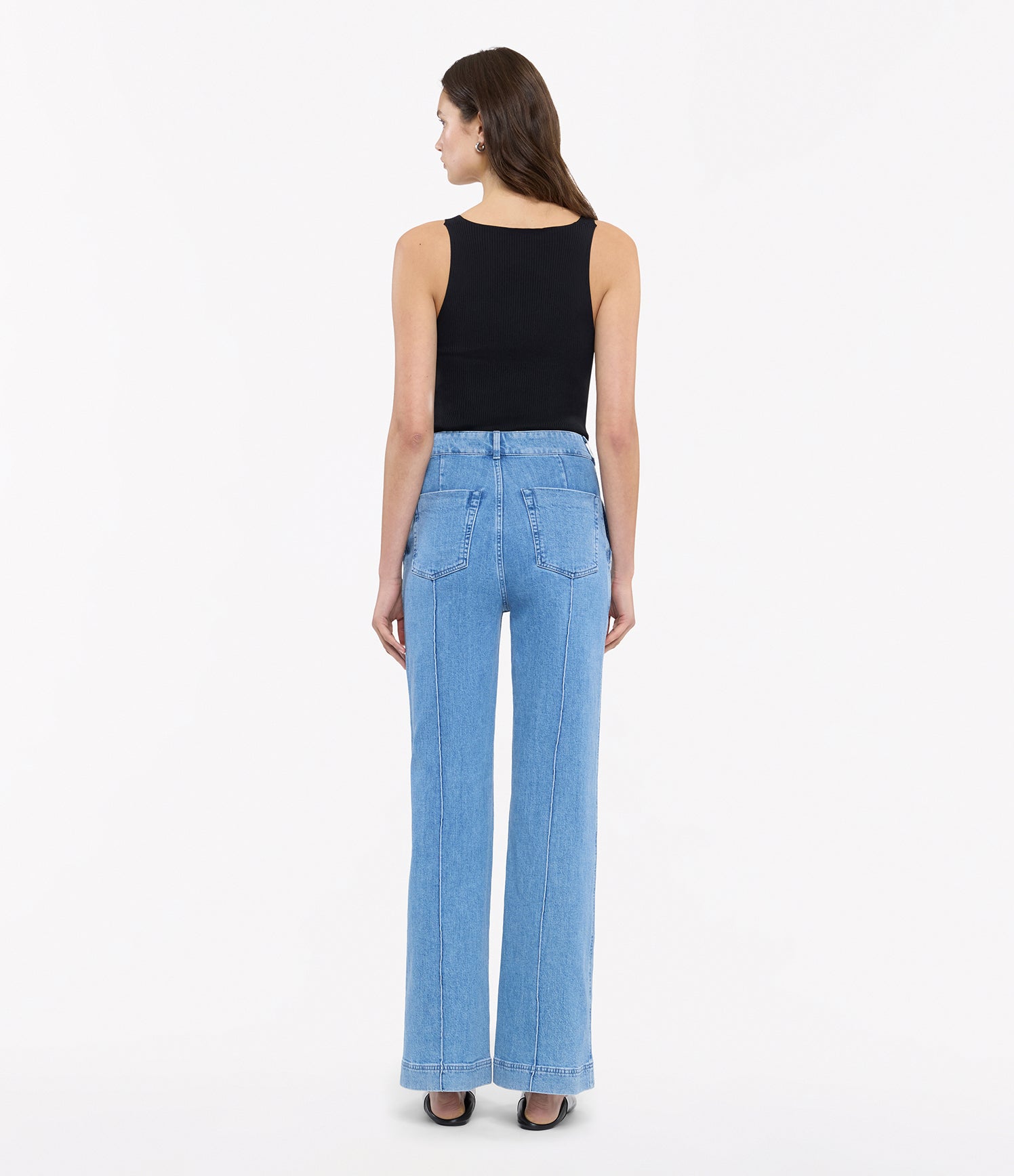 High Waisted Denim Trouser | Light Blue Wash