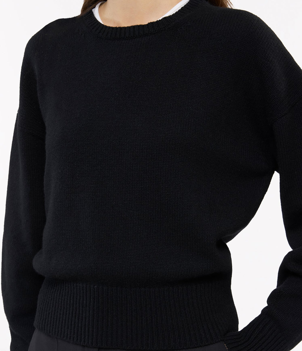 Cashmere Knit Sweatshirt | Black