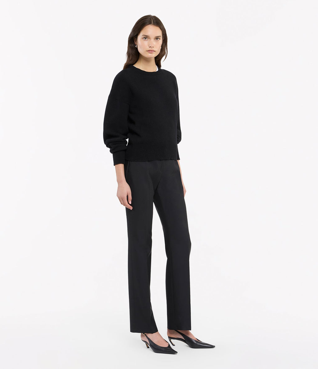 Cashmere Knit Sweatshirt | Black