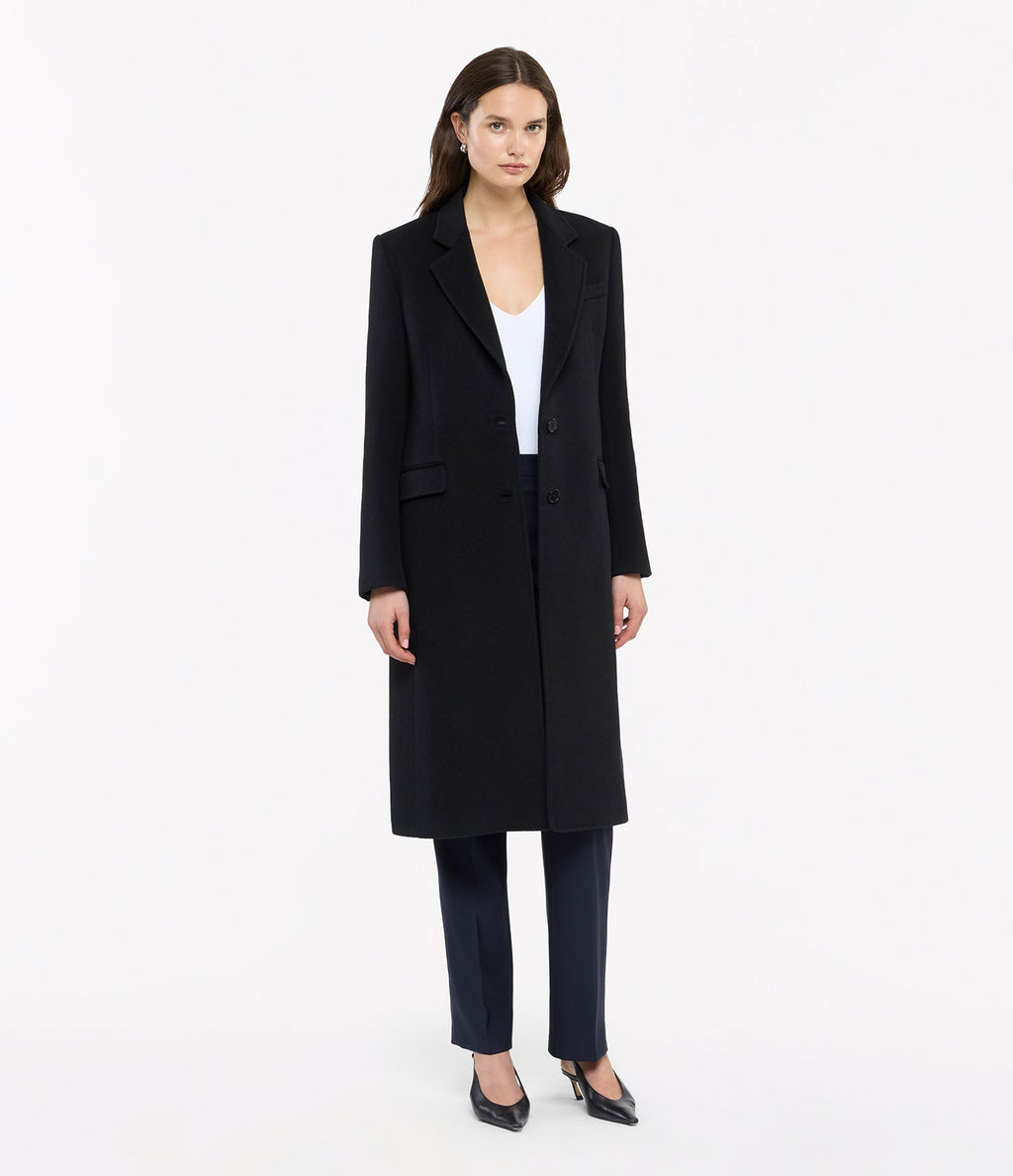 Cashmere Tailored Coat | Black