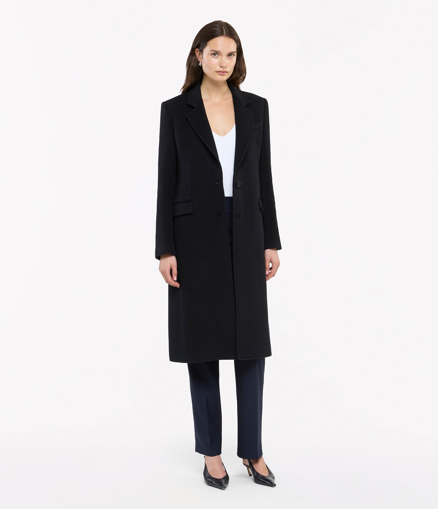 Cashmere Tailored Coat | Black