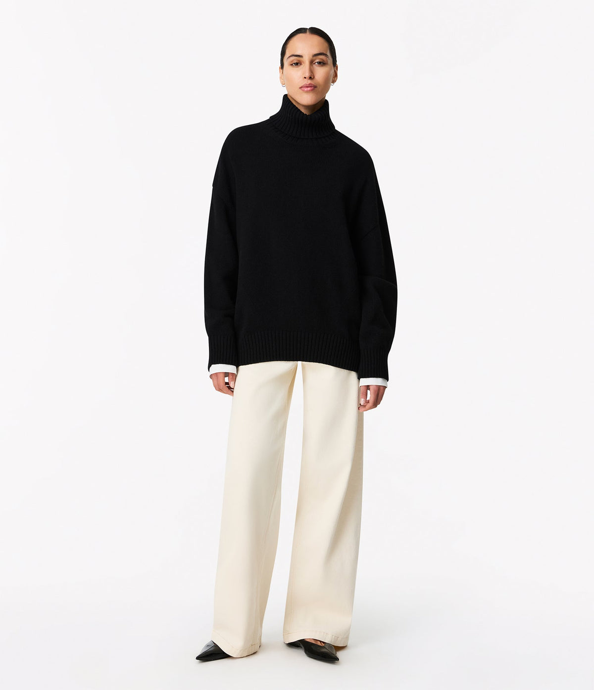 Cashmere Oversized Turtleneck | Black