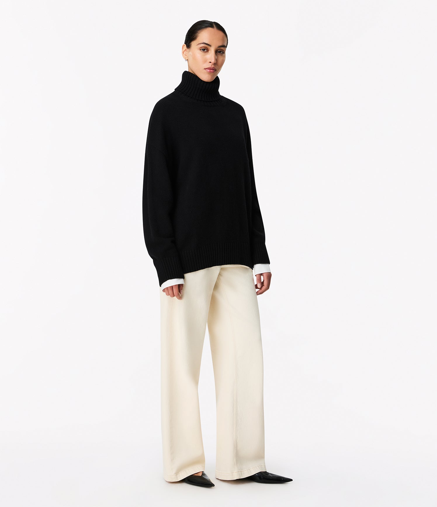 Cashmere Oversized Turtleneck | Black