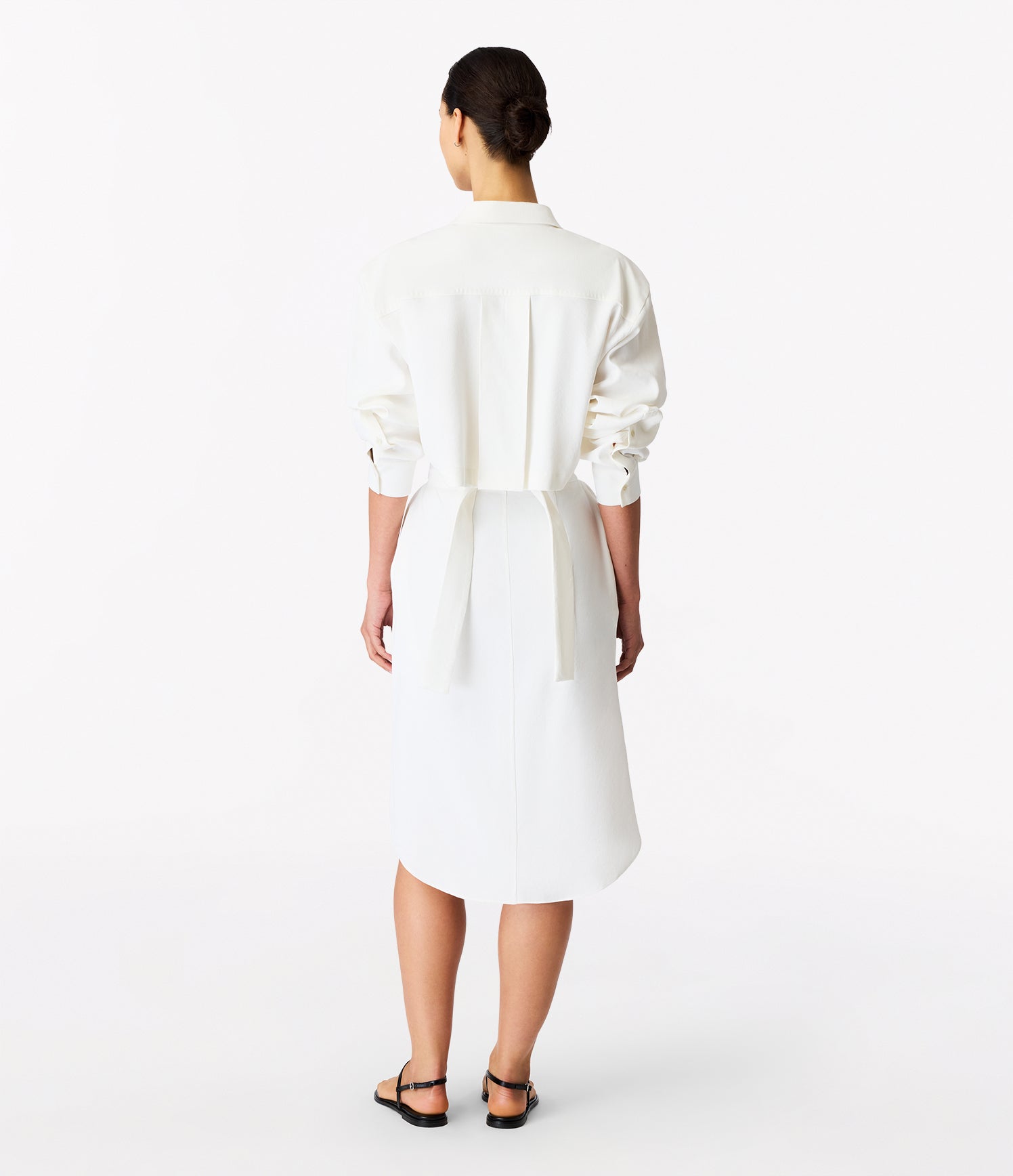 Pleat Back Shirt Dress | Off White