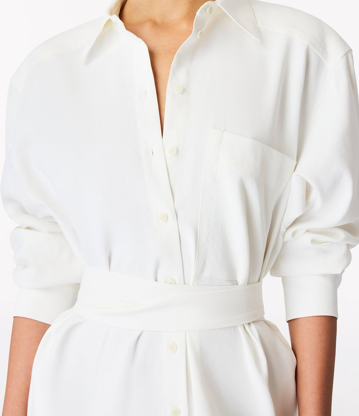 Pleat Back Shirt Dress | Off White