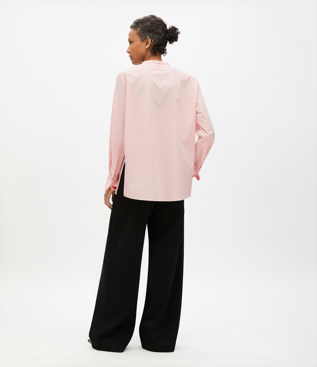 Collarless Blouse | Lotus Pink