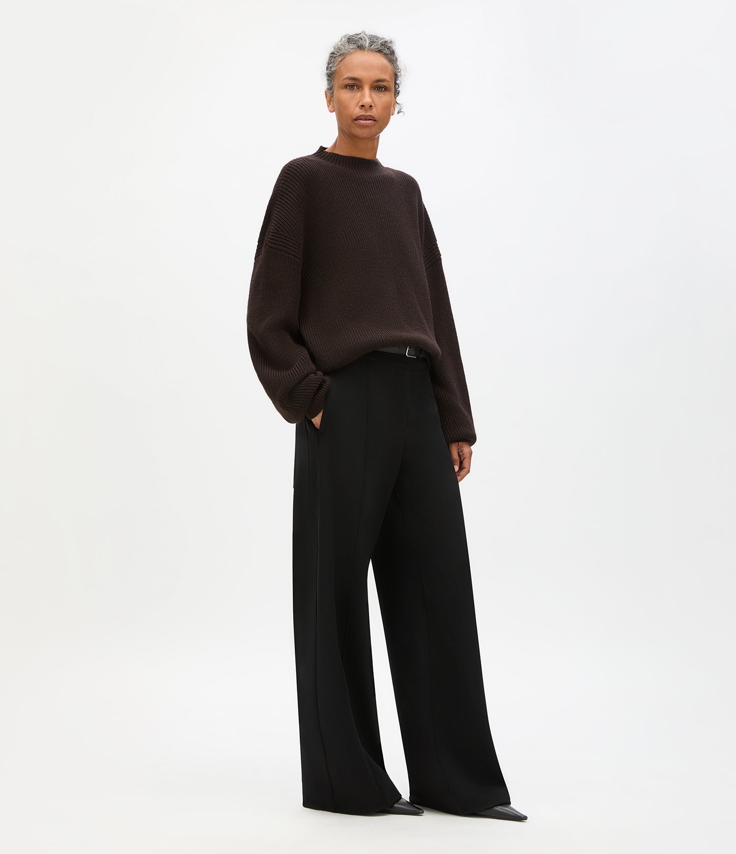 Rib Crewneck | Chocolate