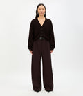 Rib Cropped Cardigan | Chocolate
