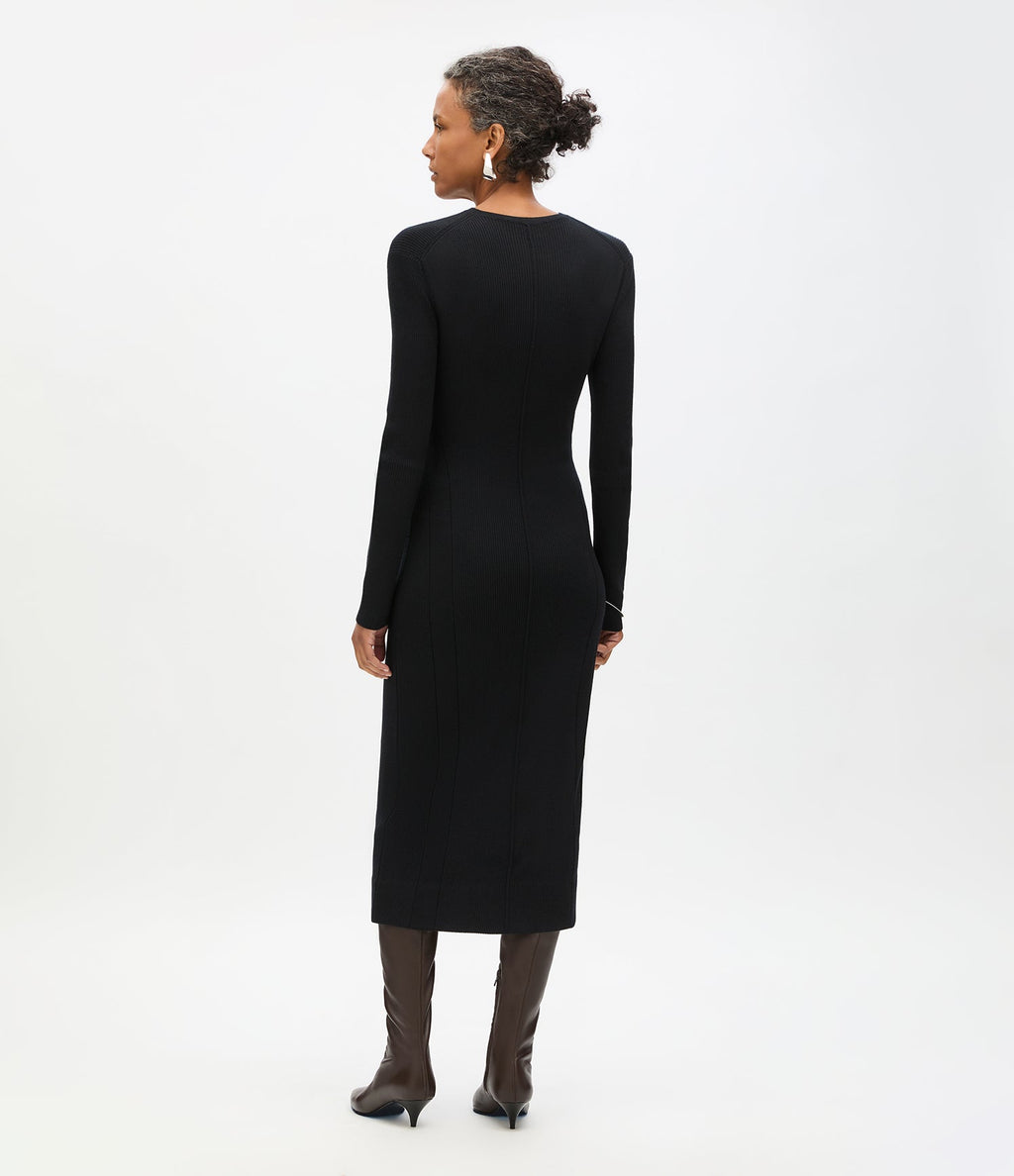 Rib Knit Dress | Black