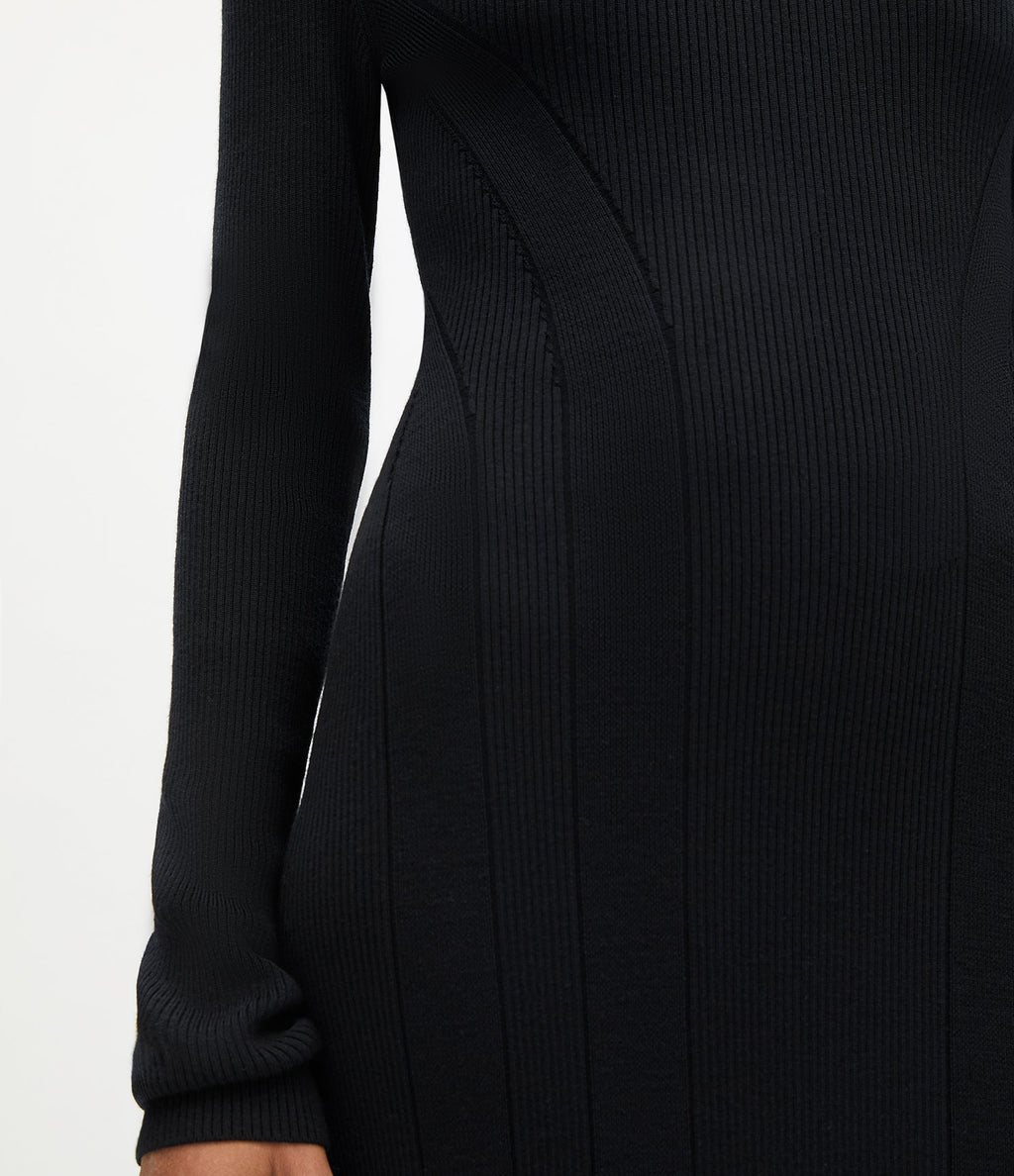 Rib Knit Dress | Black