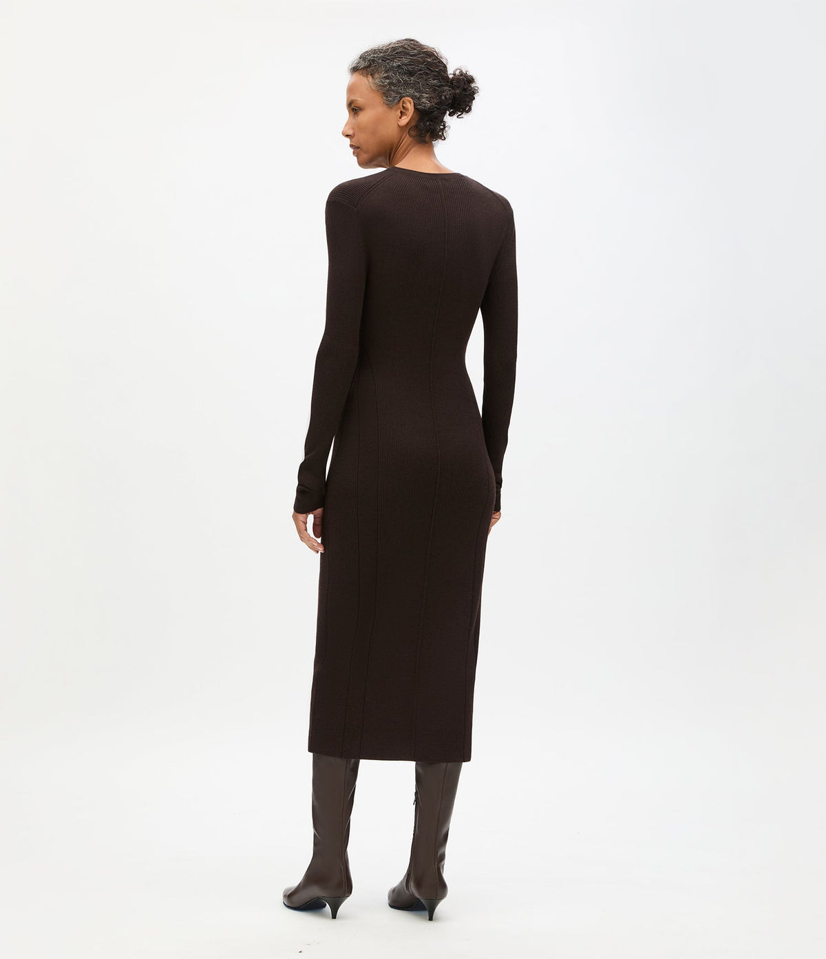 Rib Knit Dress | Chocolate