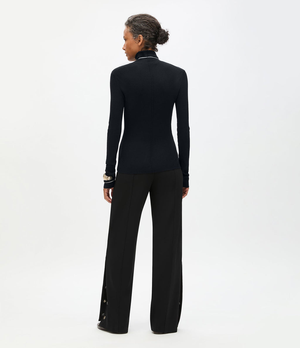 Rib Knit Turtleneck | Black