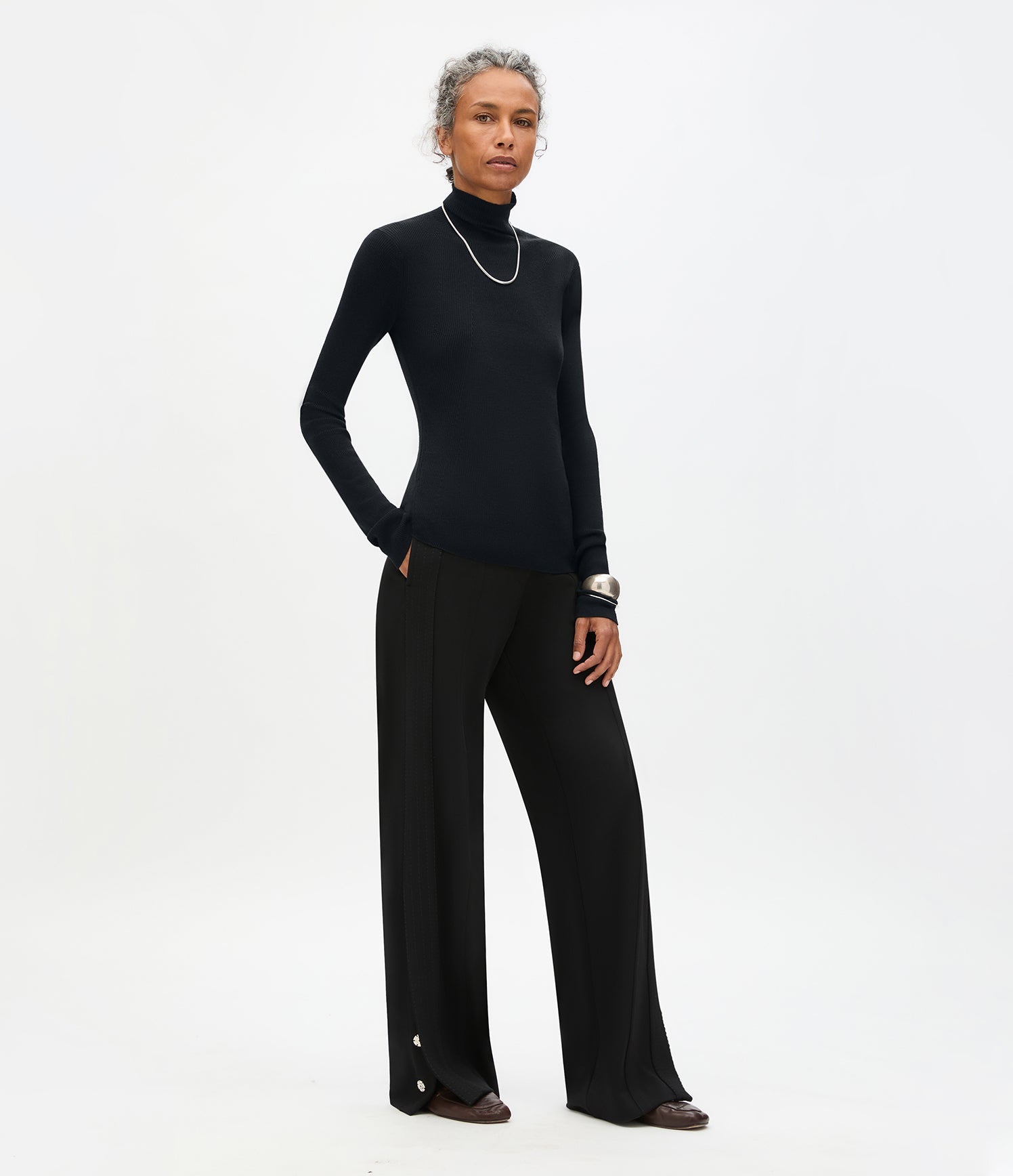 Rib Knit Turtleneck | Black