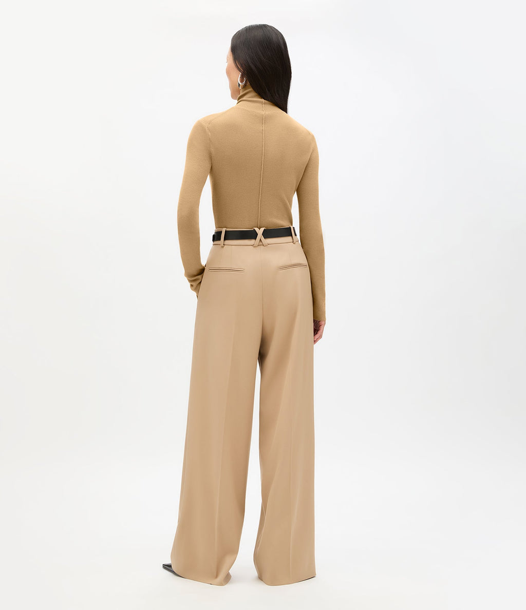 Rib Knit Turtleneck | Camel